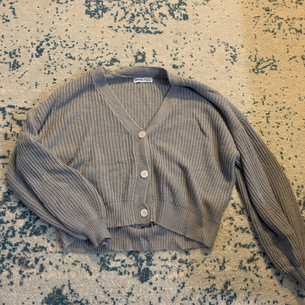 Blue cropped cardigan